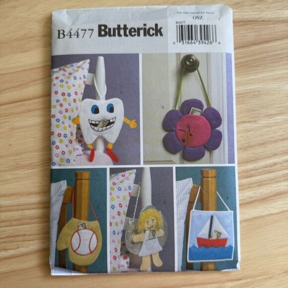 Butterick B4477 Sewing Pattern Tooth Fairy Pillow & Novelty Holders New Uncut - Picture 1 of 4